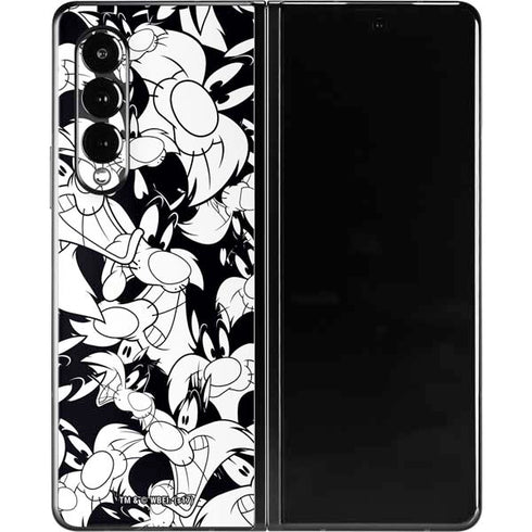 Looney Tunes Sylvester Super Sized Pattern Galaxy Z Fold3 5G Skin