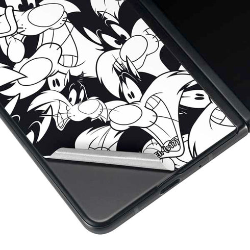 Looney Tunes Sylvester Super Sized Pattern Galaxy Z Fold4 5G Skin