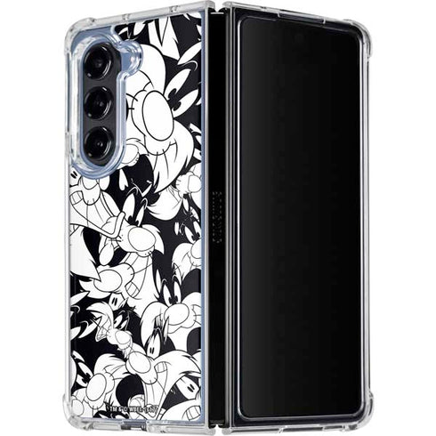 Looney Tunes Sylvester Super Sized Pattern Galaxy Z Fold5 5G Clear Case