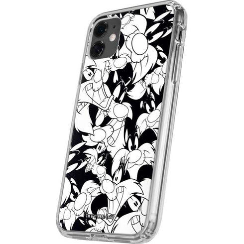 Looney Tunes Sylvester Super Sized Pattern iPhone 11 Clear Case