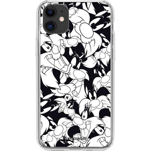 Looney Tunes Sylvester Super Sized Pattern iPhone 11 Clear Case