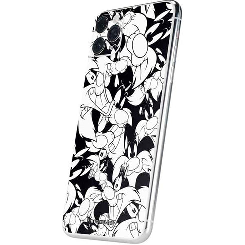 Looney Tunes Sylvester Super Sized Pattern iPhone 11 Pro Max Skin