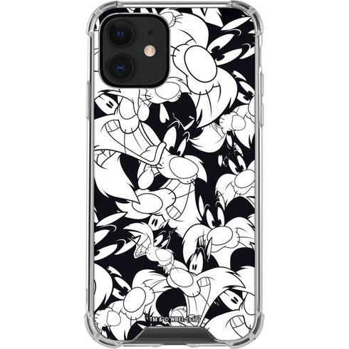Looney Tunes Sylvester Super Sized Pattern iPhone 12 Clear Case