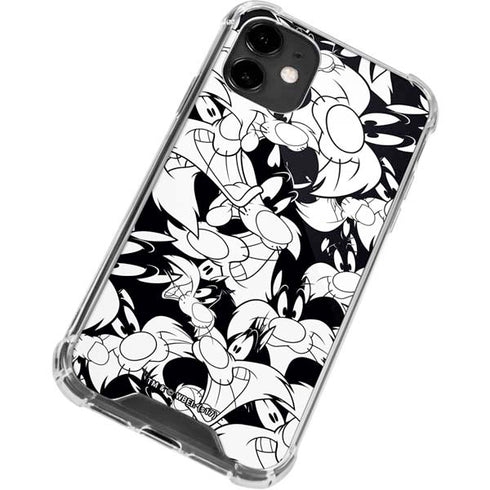 Looney Tunes Sylvester Super Sized Pattern iPhone 12 Clear Case