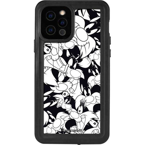 Looney Tunes Sylvester Super Sized Pattern iPhone 12 Pro Waterproof Case