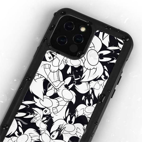 Looney Tunes Sylvester Super Sized Pattern iPhone 12 Pro Waterproof Case