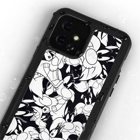 Looney Tunes Sylvester Super Sized Pattern iPhone 12 Waterproof Case