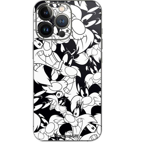 Looney Tunes Sylvester Super Sized Pattern iPhone 13 Pro Skin