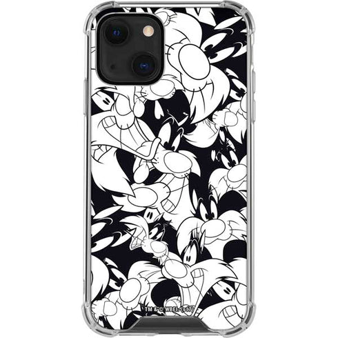 Looney Tunes Sylvester Super Sized Pattern iPhone 14 Clear Case