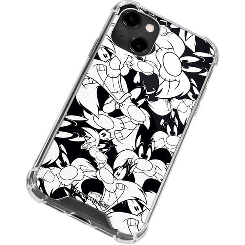 Looney Tunes Sylvester Super Sized Pattern iPhone 14 Clear Case