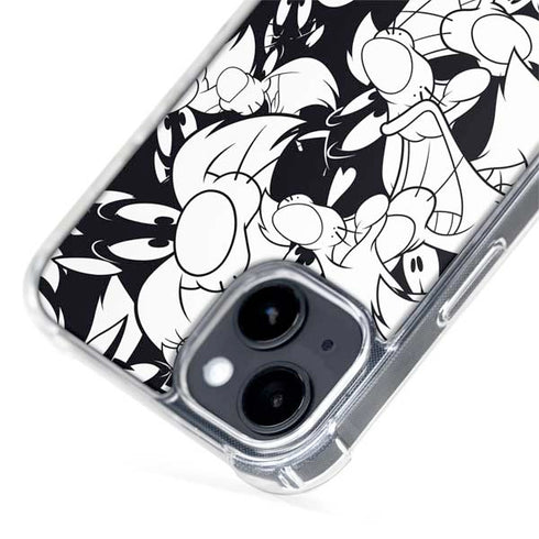 Looney Tunes Sylvester Super Sized Pattern iPhone 15 MagSafe Case