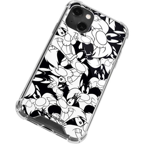 Looney Tunes Sylvester Super Sized Pattern iPhone 14 Plus Clear Case
