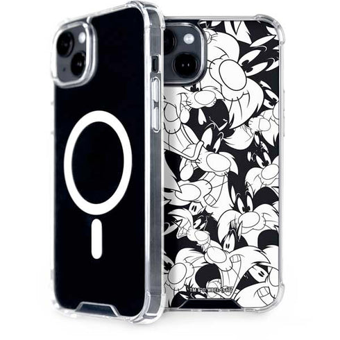 Looney Tunes Sylvester Super Sized Pattern iPhone 15 Plus MagSafe Case