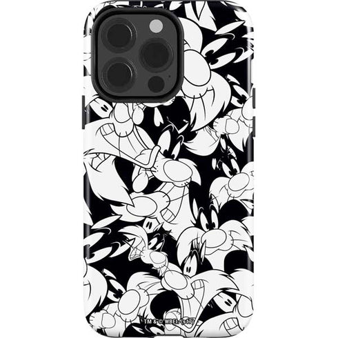 Looney Tunes Sylvester Super Sized Pattern iPhone 14 Pro Impact Case