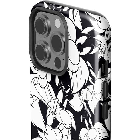 Looney Tunes Sylvester Super Sized Pattern iPhone 14 Pro Impact Case