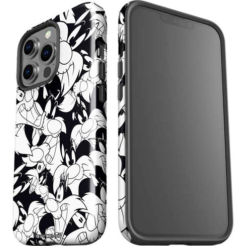 Looney Tunes Sylvester Super Sized Pattern iPhone 14 Pro Impact Case