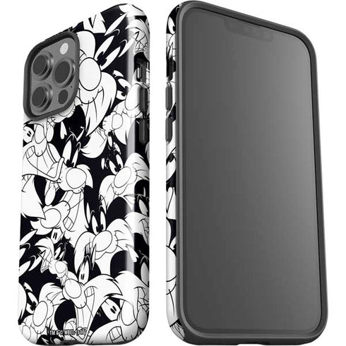 Looney Tunes Sylvester Super Sized Pattern iPhone 14 Pro Max Impact Case