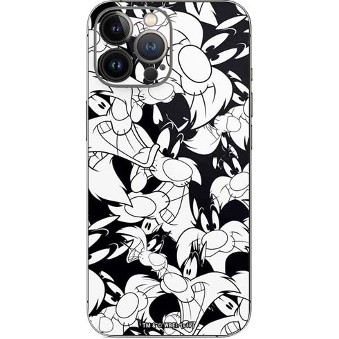 Looney Tunes Sylvester Super Sized Pattern iPhone 14 Pro Max Skin