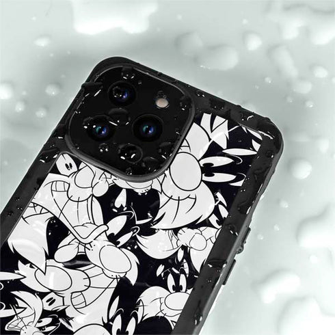 Looney Tunes Sylvester Super Sized Pattern iPhone 14 Pro Max Waterproof Case