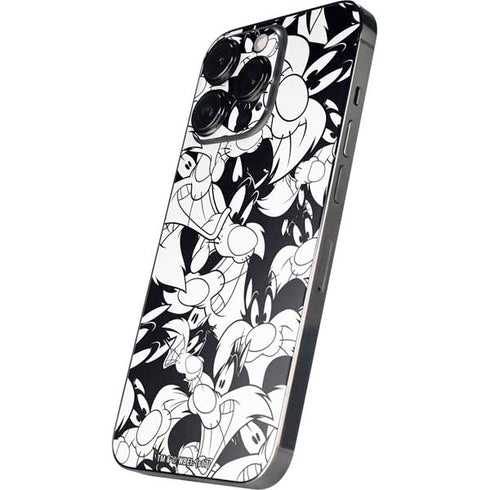 Looney Tunes Sylvester Super Sized Pattern iPhone 14 Pro Skin
