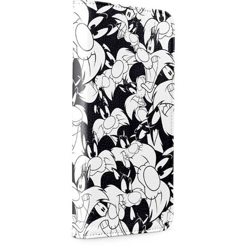 Looney Tunes Sylvester Super Sized Pattern iPhone 15 Plus Folio Case