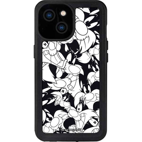 Looney Tunes Sylvester Super Sized Pattern iPhone 15 Waterproof Case