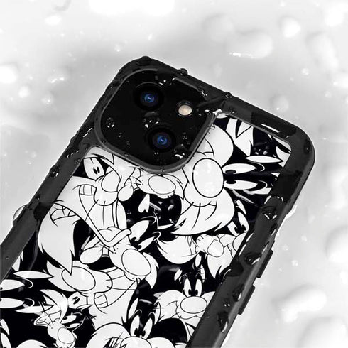 Looney Tunes Sylvester Super Sized Pattern iPhone 15 Waterproof Case