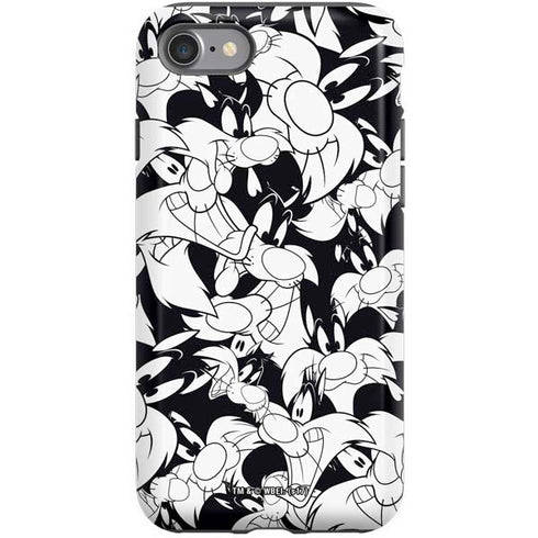 Looney Tunes Sylvester Super Sized Pattern iPhone SE (2nd & 3rd Gen) Pro Case