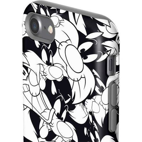 Looney Tunes Sylvester Super Sized Pattern iPhone SE (2nd & 3rd Gen) Pro Case