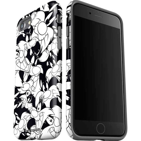 Looney Tunes Sylvester Super Sized Pattern iPhone SE (2nd & 3rd Gen) Pro Case