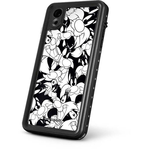 Looney Tunes Sylvester Super Sized Pattern iPhone XR Waterproof Case