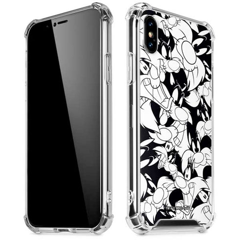 Looney Tunes Sylvester Super Sized Pattern iPhone XS Max Clear Case