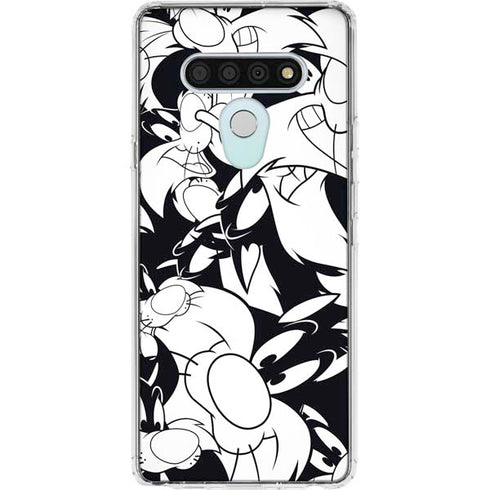Looney Tunes Sylvester Super Sized Pattern LG Stylo 6 Clear Case
