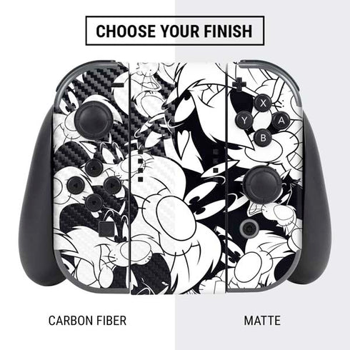 Looney Tunes Sylvester Super Sized Pattern Nintendo Switch Bundle Skin