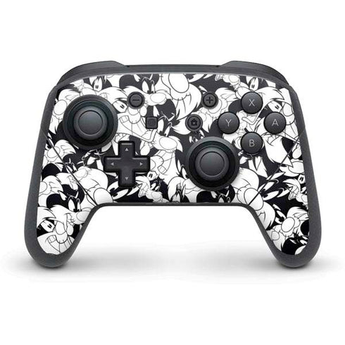 Looney Tunes Sylvester Super Sized Pattern Nintendo Switch Pro Controller Skin