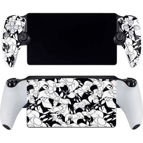 Looney Tunes Sylvester Super Sized Pattern PlayStation Portal Remote Player Skin