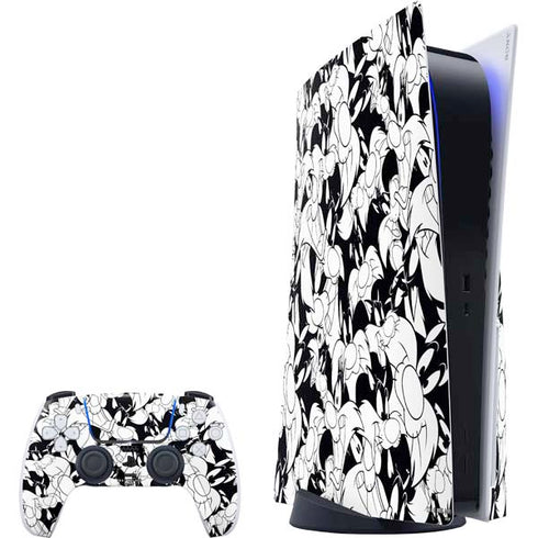 Looney Tunes Sylvester Super Sized Pattern PS5 Bundle Skin