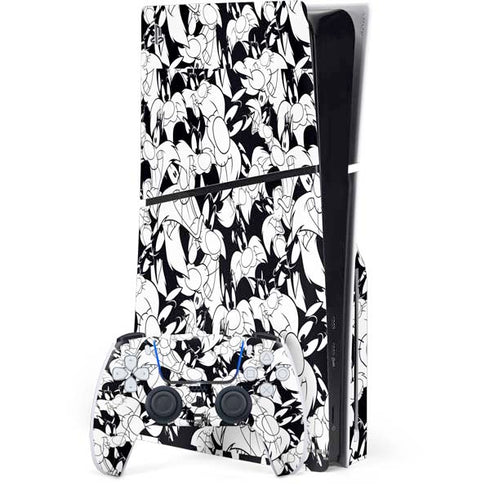 Looney Tunes Sylvester Super Sized Pattern PS5 Slim Disk Bundle Skin