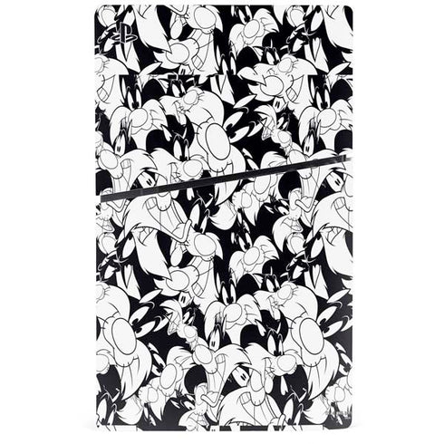 Looney Tunes Sylvester Super Sized Pattern PS5 Slim Disk Bundle Skin