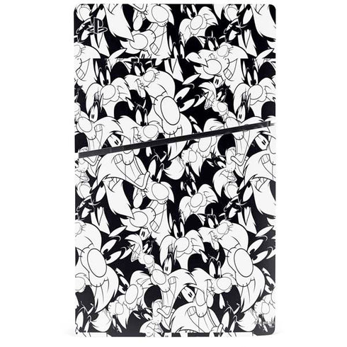 Looney Tunes Sylvester Super Sized Pattern PS5 Slim Digital Edition Console Skin