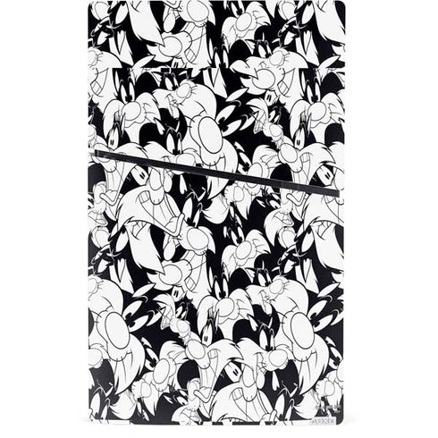 Looney Tunes Sylvester Super Sized Pattern PS5 Slim Digital Edition Console Skin
