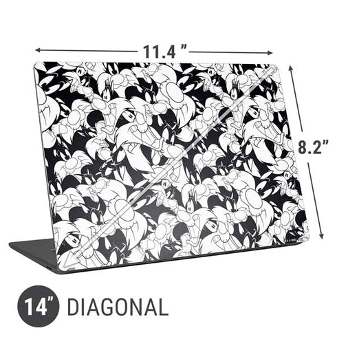 Looney Tunes Sylvester Super Sized Pattern Universal Laptop 14in (11.4 x 8.2in) Skin