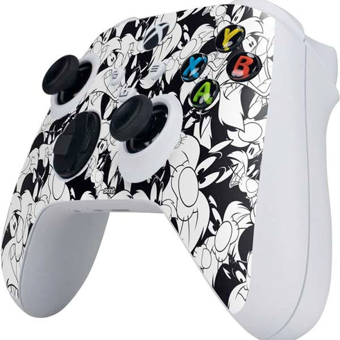 Looney Tunes Sylvester Super Sized Pattern Xbox Series S Controller Skin