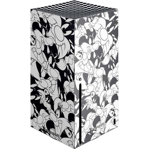Looney Tunes Sylvester Super Sized Pattern Xbox Series X Console Skin