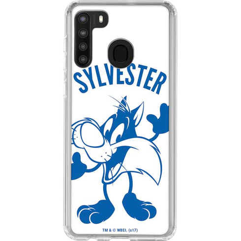Looney Tunes Sylvester the Cat Big Head Galaxy A21 Clear Case