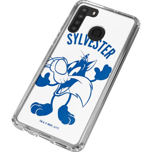 Looney Tunes Sylvester the Cat Big Head Galaxy A21 Clear Case
