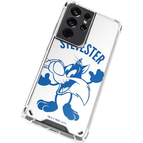 Looney Tunes Sylvester the Cat Big Head Galaxy S21 Ultra 5G Clear Case