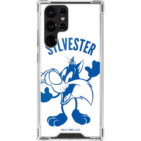 Looney Tunes Sylvester the Cat Big Head Galaxy S22 Ultra Clear Case