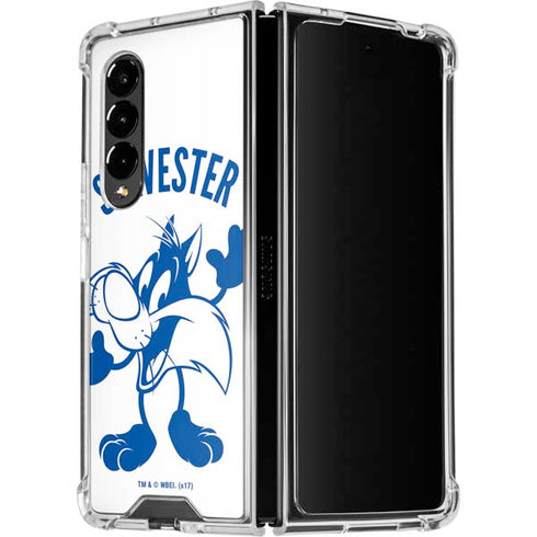 Looney Tunes Sylvester the Cat Big Head Galaxy Z Fold4 5G Clear Case
