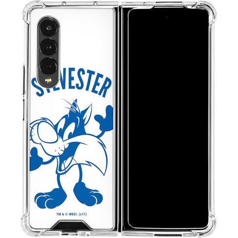 Looney Tunes Sylvester the Cat Big Head Galaxy Z Fold4 5G Clear Case